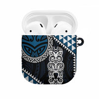 Blue Aotearoa Niho Taniwha AirPods Case Maori Mythology Tooth - Taniko Motifs LT14 Blue - Polynesian Pride
