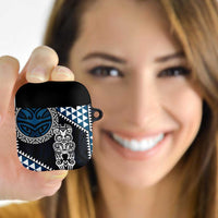 Blue Aotearoa Niho Taniwha AirPods Case Maori Mythology Tooth - Taniko Motifs LT14 - Polynesian Pride