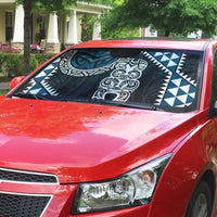Blue Aotearoa Niho Taniwha Auto Sun Shade Maori Mythology Tooth - Taniko Motifs - Polynesian Pride