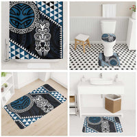 Blue Aotearoa Niho Taniwha Bathroom Set Maori Mythology Tooth - Taniko Motifs - Polynesian Pride