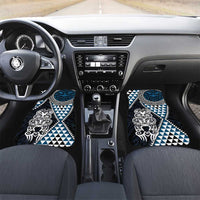 Blue Aotearoa Niho Taniwha Car Mats Maori Mythology Tooth - Taniko Motifs LT14 Set 2pcs - Front Blue - Polynesian Pride