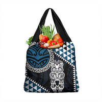 Blue Aotearoa Niho Taniwha Grocery Bag Maori Mythology Tooth - Taniko Motifs LT14 1-pack One Size Blue - Polynesian Pride
