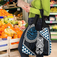 Blue Aotearoa Niho Taniwha Grocery Bag Maori Mythology Tooth - Taniko Motifs LT14 - Polynesian Pride