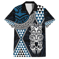 Blue Aotearoa Niho Taniwha Hawaiian Shirt Maori Mythology Tooth - Taniko Motifs LT14 Blue - Polynesian Pride