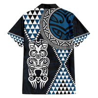 Blue Aotearoa Niho Taniwha Hawaiian Shirt Maori Mythology Tooth - Taniko Motifs LT14 - Polynesian Pride