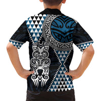 Blue Aotearoa Niho Taniwha Hawaiian Shirt Maori Mythology Tooth - Taniko Motifs LT14 - Polynesian Pride