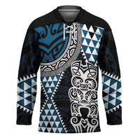 Blue Aotearoa Niho Taniwha Hockey Jersey Maori Mythology Tooth - Taniko Motifs - Polynesian Pride