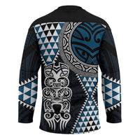Blue Aotearoa Niho Taniwha Hockey Jersey Maori Mythology Tooth - Taniko Motifs - Polynesian Pride