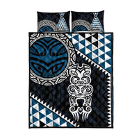 Blue Aotearoa Niho Taniwha Quilt Bed Set Maori Mythology Tooth - Taniko Motifs LT14 - Polynesian Pride