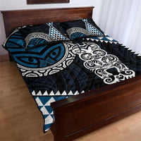 Blue Aotearoa Niho Taniwha Quilt Bed Set Maori Mythology Tooth - Taniko Motifs LT14 - Polynesian Pride