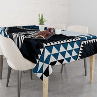 Blue Aotearoa Niho Taniwha Tablecloth Maori Mythology Tooth - Taniko Motifs LT14 - Polynesian Pride