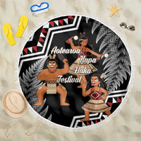Aotearoa Kapa Haka Beach Blanket 2025 Festival - Traditional Maori Dance LT14 One Size 150cm Black - Polynesian Pride