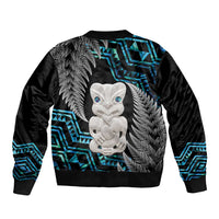 Aotearoa Taniko Paua Shell With Hei Tiki Bomber Jacket