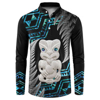 Aotearoa Taniko Paua Shell With Hei Tiki Button Sweatshirt LT14 Black - Polynesian Pride