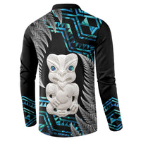 Aotearoa Taniko Paua Shell With Hei Tiki Button Sweatshirt LT14 - Polynesian Pride