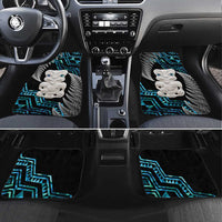 Aotearoa Taniko Paua Shell With Hei Tiki Car Mats LT14 Set 4pcs Black - Polynesian Pride
