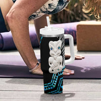 Aotearoa Taniko Paua Shell With Hei Tiki Tumbler With Handle LT14 - Polynesian Pride