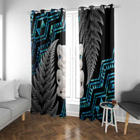 Aotearoa Taniko Paua Shell With Hei Tiki Window Curtain LT14 With Grommets Black - Polynesian Pride