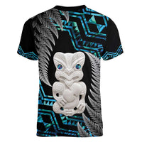 Aotearoa Taniko Paua Shell With Hei Tiki Women V-Neck T-Shirt LT14 - Polynesian Pride