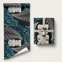 Aotearoa Taniko Paua Shell With Hei Tiki Wrapping Paper LT14 58" × 23" Black - Polynesian Pride