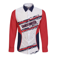 AS Venus Tahiti Football Custom Long Sleeve Button Shirt Go Champions Polynesian Pattern LT14 Unisex White - Polynesian Pride