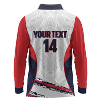 AS Venus Tahiti Football Custom Long Sleeve Polo Shirt Go Champions Polynesian Pattern LT14 - Polynesian Pride