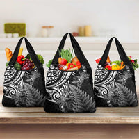 New Zealand Lizard Grocery Bag Silver Fern Aotearoa Maori LT14 3-pack One Size Black - Polynesian Pride