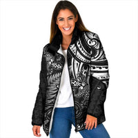 New Zealand Lizard Padded Jacket Silver Fern Aotearoa Maori - Polynesian Pride