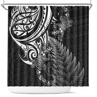 New Zealand Lizard Shower Curtain Silver Fern Aotearoa Maori
