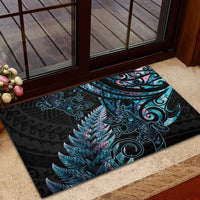 New Zealand Lizard Rubber Doormat Silver Fern Aotearoa Maori With Paua Shell LT14 - Polynesian Pride