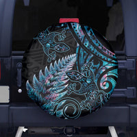 New Zealand Lizard Spare Tire Cover Silver Fern Aotearoa Maori With Paua Shell LT14 - Polynesian Pride