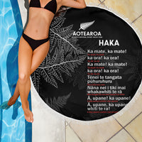 Custom New Zealand Haka Rugby Beach Blanket 2024 Pacific Go Black Silver Fern LT14 - Polynesian Pride