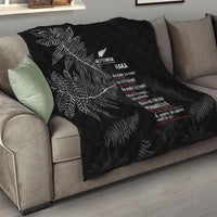 Custom New Zealand Haka Rugby Quilt 2024 Pacific Go Black Silver Fern
