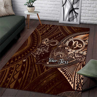Personalised Polynesia Zodiac Capricorn Area Rug Galaxy Polynesian Pattern Chest Tattoo Style LT14 Brown - Polynesian Pride