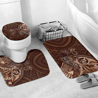 Personalised Polynesia Zodiac Capricorn Bathroom Set Galaxy Polynesian Pattern Chest Tattoo Style LT14 Mat Set Only (3 pcs) One Size Brown - Polynesian Pride