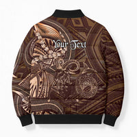 Personalised Polynesia Zodiac Capricorn Bomber Puffer Jacket Galaxy Polynesian Pattern Chest Tattoo Style LT14 - Polynesian Pride