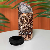 Personalised Polynesia Zodiac Capricorn 4 in 1 Can Cooler Tumbler Galaxy Polynesian Pattern Chest Tattoo Style LT14 - Polynesian Pride