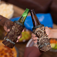 Personalised Polynesia Zodiac Capricorn 4 in 1 Can Cooler Tumbler Galaxy Polynesian Pattern Chest Tattoo Style LT14 - Polynesian Pride