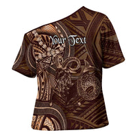 Personalised Polynesia Zodiac Capricorn Cross Shoulder Shirt Galaxy Polynesian Pattern Chest Tattoo Style LT14 - Polynesian Pride