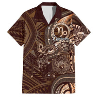 Personalised Polynesia Zodiac Capricorn Hawaiian Shirt Galaxy Polynesian Pattern Chest Tattoo Style