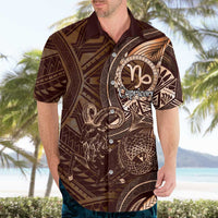 Personalised Polynesia Zodiac Capricorn Hawaiian Shirt Galaxy Polynesian Pattern Chest Tattoo Style