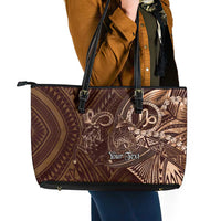 Personalised Polynesia Zodiac Capricorn Leather Tote Bag Galaxy Polynesian Pattern Chest Tattoo Style LT14 - Polynesian Pride