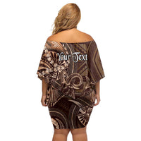 Personalised Polynesia Zodiac Capricorn Off Shoulder Short Dress Galaxy Polynesian Pattern Chest Tattoo Style LT14 - Polynesian Pride