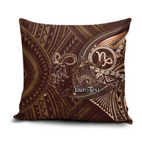 Personalised Polynesia Zodiac Capricorn Pillow Cover Galaxy Polynesian Pattern Chest Tattoo Style LT14 Brown - Polynesian Pride