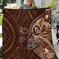Personalised Polynesia Zodiac Capricorn Quilt Galaxy Polynesian Pattern Chest Tattoo Style LT14 Brown - Polynesian Pride