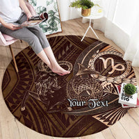 Personalised Polynesia Zodiac Capricorn Round Carpet Galaxy Polynesian Pattern Chest Tattoo Style LT14 - Polynesian Pride