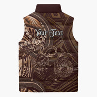 Personalised Polynesia Zodiac Capricorn Sleeveless Puffer Jacket Galaxy Polynesian Pattern Chest Tattoo Style LT14 - Polynesian Pride