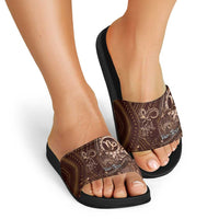 Personalised Polynesia Zodiac Capricorn Slide Sandals Galaxy Polynesian Pattern Chest Tattoo Style LT14 - Polynesian Pride