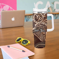Personalised Polynesia Zodiac Capricorn Tumbler With Handle Galaxy Polynesian Pattern Chest Tattoo Style LT14 - Polynesian Pride