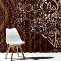 Personalised Polynesia Zodiac Capricorn Window Curtain Galaxy Polynesian Pattern Chest Tattoo Style LT14 - Polynesian Pride